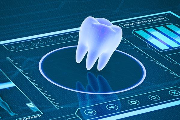 Futuristic image of a tooth from Mountain State Oral and Facial Surgery